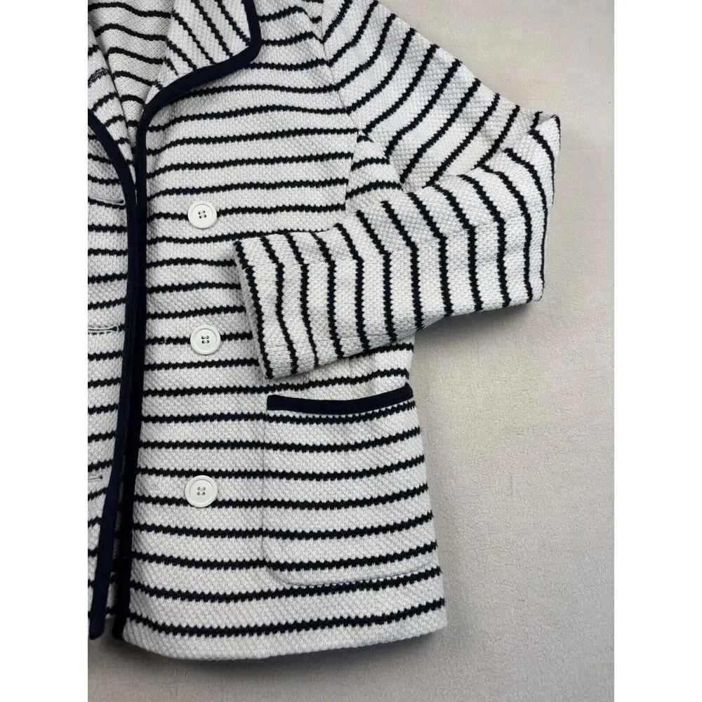 Women's TALBOTS‎ XS Striped Blazer Cardigan Jacket Cotton Polyester Spandex
